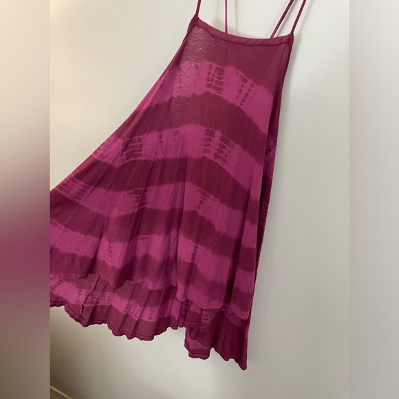 Free People We The Free Tie Dye Wine Colored Sun Dress - Picture 8 of 14